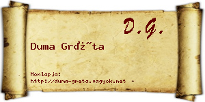 Duma Gréta névjegykártya